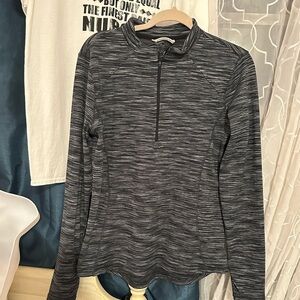 Women's Gray Avalanche Quarter-Zip Athletic Dri-Fit Top.